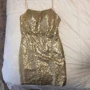 Gold sequin cocktail dress